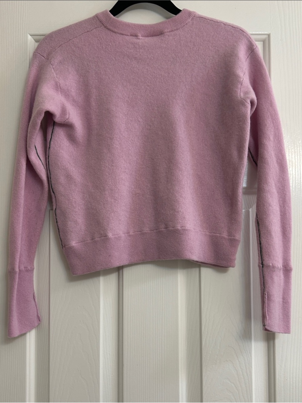 Lacoste 100% Wool Sweater Pink | Classic Crocodile Logo Knit Pullover like new - Picture 5 of 11